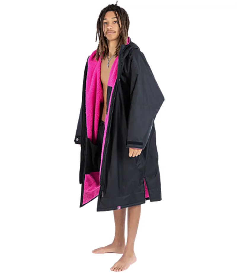 Dryrobe Adult Advance Long Sleeve Change Robe V3 Medium Black/Pink-1